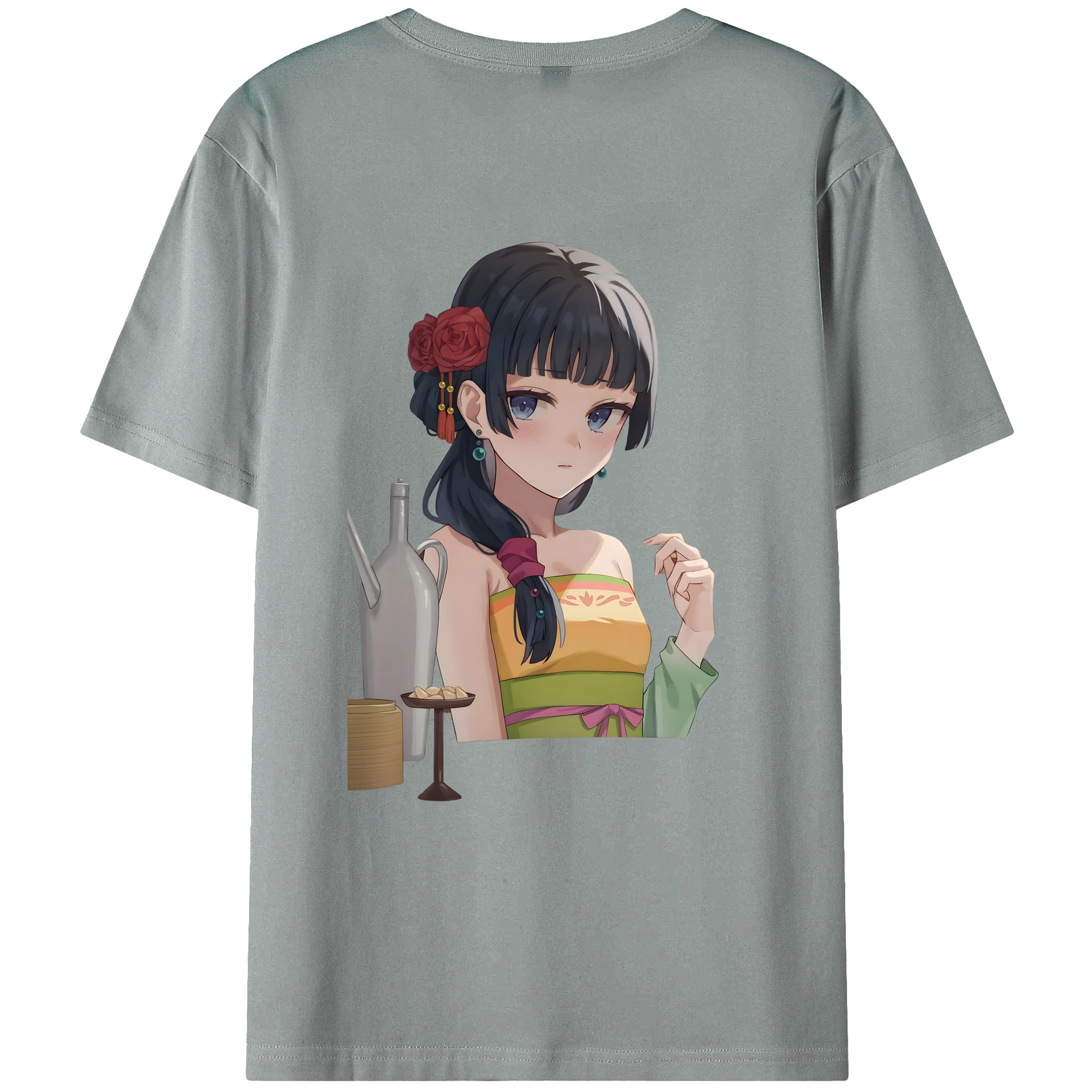 （画像用） 薬屋のひとりごと The Apothecary Diaries 綿100％ メンズ半袖Tシャツ（バックプリント） 通気性